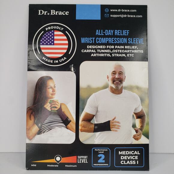 Dr. Brace Wrist Compression Sleeve Size Small Arthritis Carpal Tunnel Strain - Picture 1 of 4